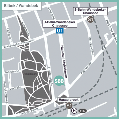 Karte des Standorts Wandsbek