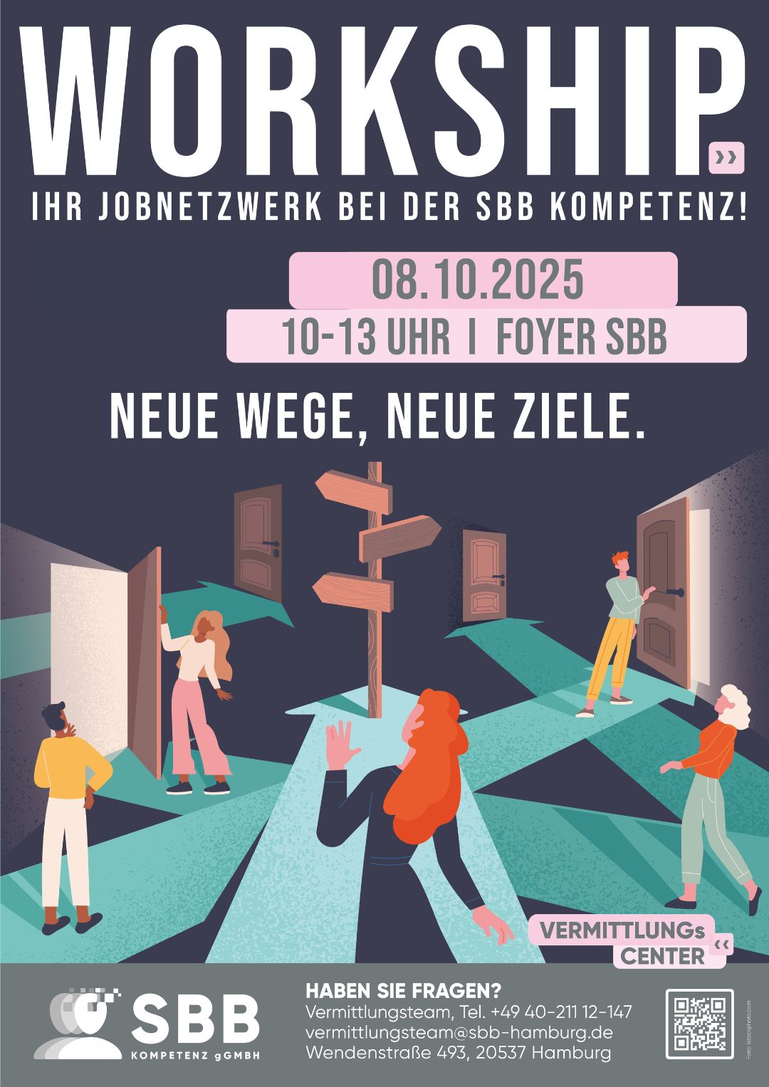 Plakat für die Hausmesse Workship mit Datum und Uhrzeit: 8. Oktober 2025 von 10 bis 13 Uhr